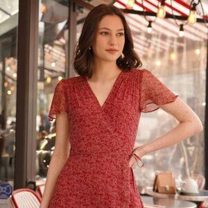 NWT GAALA PARIS RED SILK AURORE DRESS